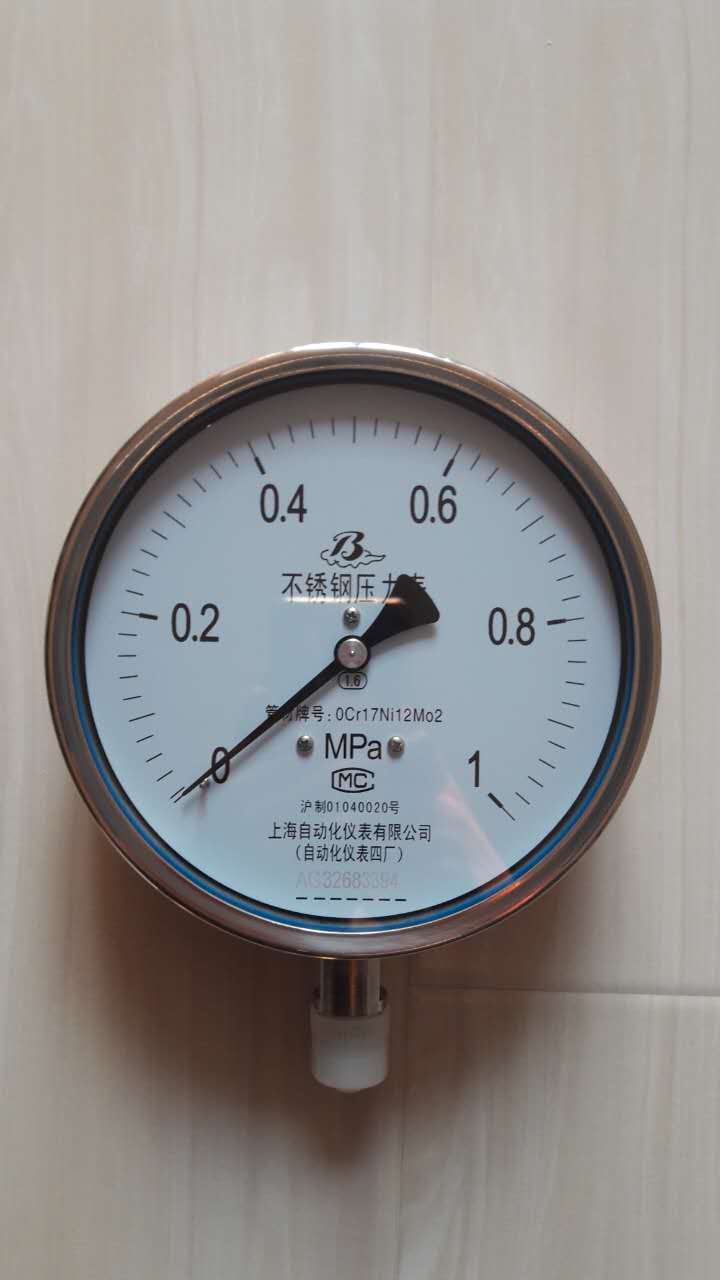 Y-60BF不銹鋼壓力表 0-0.1Mpa